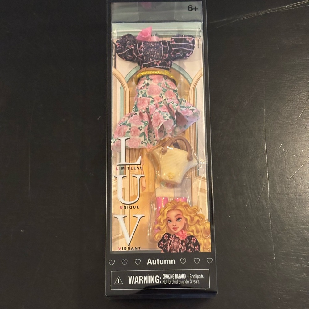 LUV Doll Outfit Set with Pink Floral Dress